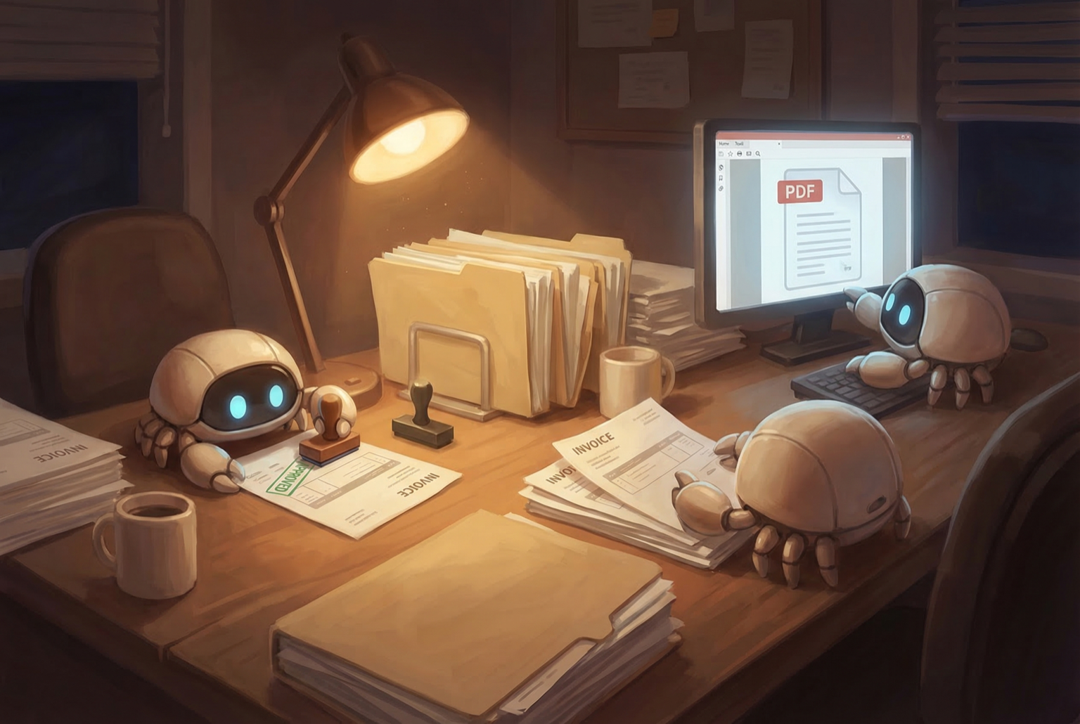 AI agent automatically transferring invoices from email to accounting software